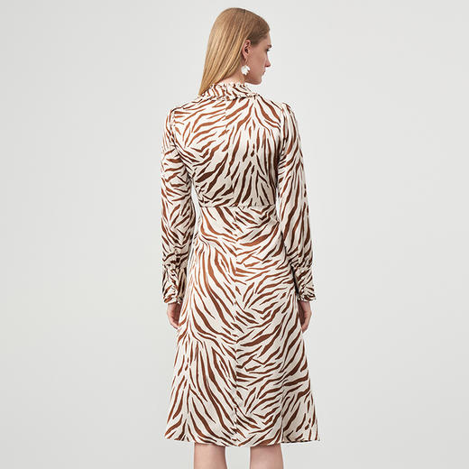 EITIE爱特爱秋季新款高腰气质优雅立领印花连衣裙6707438 商品图4