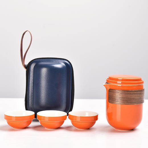 「匠心之作！数款可选」玻璃快客杯车载便携式旅行功夫茶具套装一壶四杯礼品办公随手泡 商品图2