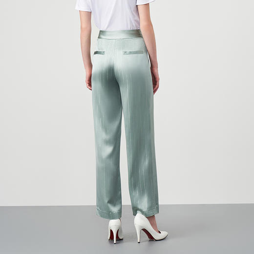 EITIE爱特爱秋季新款时尚通勤职业干练条纹显瘦长裤女6705405 商品图4