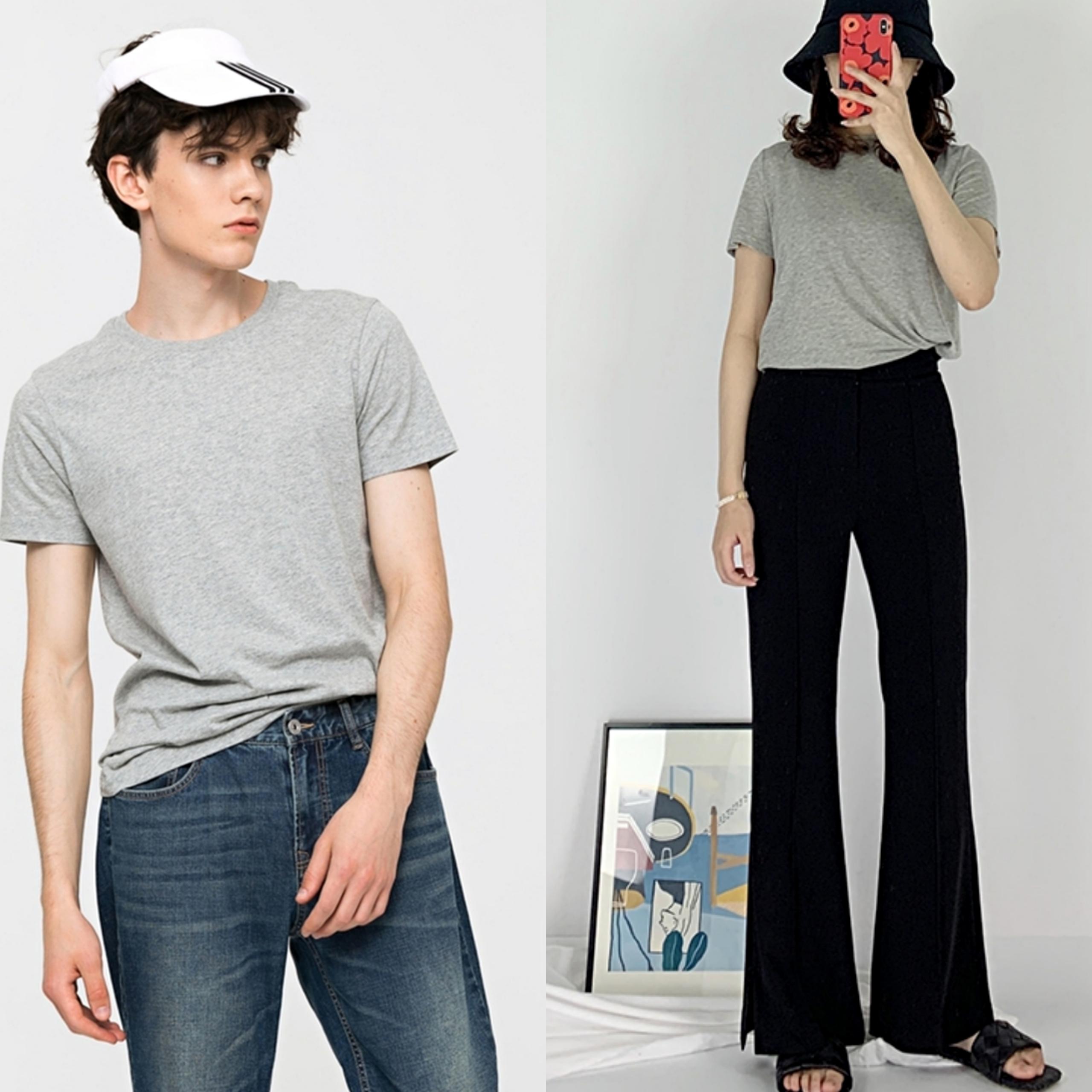 D6-3 M人 情侣款 女士/男士 短袖T恤【弹力修身版】