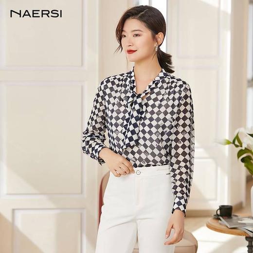 2楼NAERSI棋盘格衬衫 商品图3