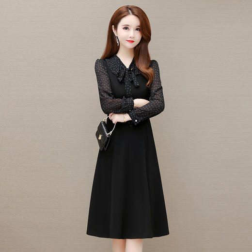 YWE 928801修身显瘦连衣裙气质优雅中长款时尚A字裙 商品图1