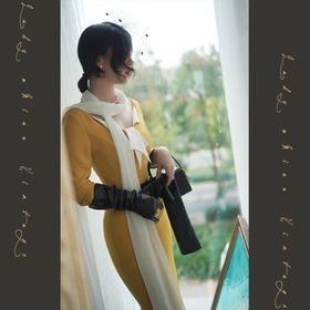 #1115【复团】喵娘精工/定制/《守日人》麦瑟尔美式50s复古vintage黄色连衣裙