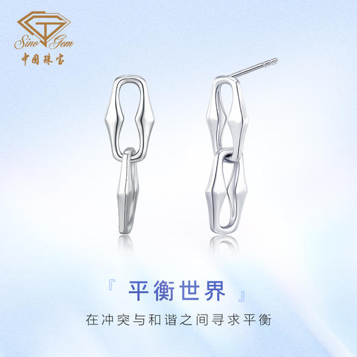 「平衡世界」PT950铂金耳饰耳钉 商品图1