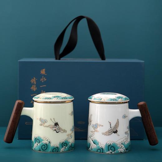 银杯子鎏银茶杯陶瓷家用茶水分离泡茶杯马克杯办公杯水杯礼品 商品图0