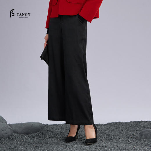 TANGY Collection/天意精品2022年秋冬新品时色系列茛绸长裤 商品图0