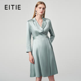 下架-EITIE爱特爱秋季新款系带束腰长袖优雅显瘦连衣裙6707411