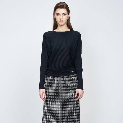 【100%羊毛针织套衫】22年秋冬新品女士保暖针织套衫宽松直筒毛衣 商品图0