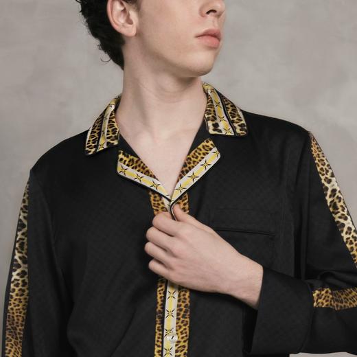 Solo seta22姆米重磅真丝睡衣套装男长袖丝绸家居服可外穿豹纹 商品图3