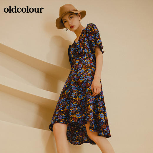 oldcolour夏季商场同款碎花时尚经典中袖连衣裙女GN31102820 商品图2