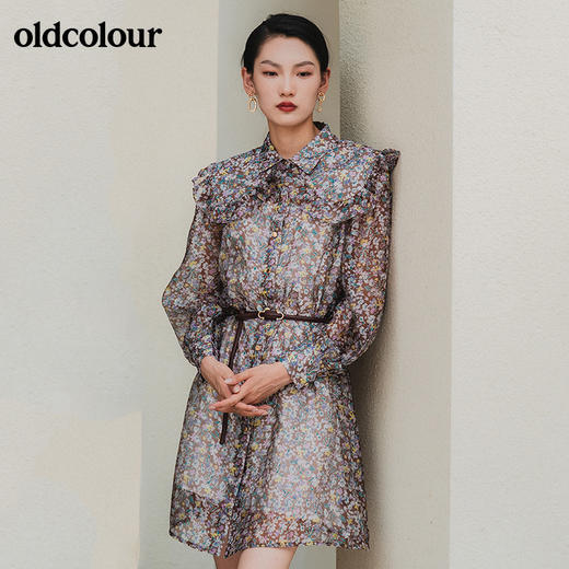 oldcolour欧珂2021秋商场同款长袖连衣裙女GN31103844 商品图1