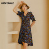 oldcolour夏季商场同款碎花时尚经典中袖连衣裙女GN31102820 商品缩略图0