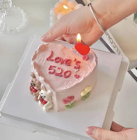 爱心情侣表白周边蛋糕