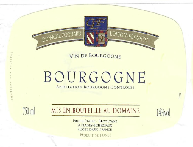 2019 Coquard-Loison-Fleurot, Bourgogne Rouge【闪送】（65折）