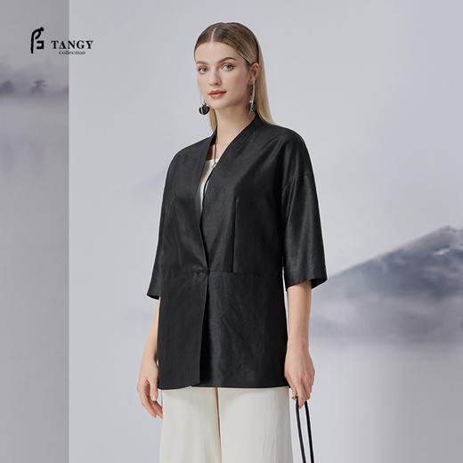 TANGY Collection/天意精品2022年秋冬新品时色系列真丝植物染莨绸外套 商品图0