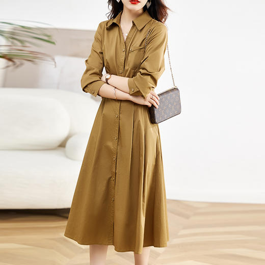 新款时尚，潮流气质显瘦翻领连衣裙HR-XSILU370 商品图2