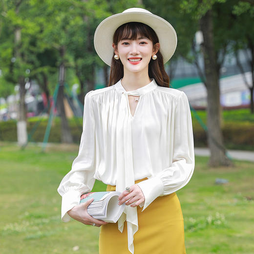 火桐hooton压褶飘带衬衫3627 商品图7