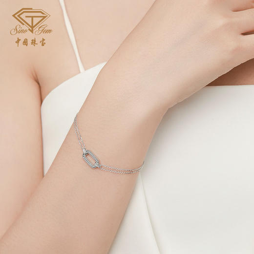 「框显魅力」PT950铂金几何手链女 商品图6