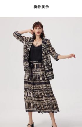 印花宽松西装外套