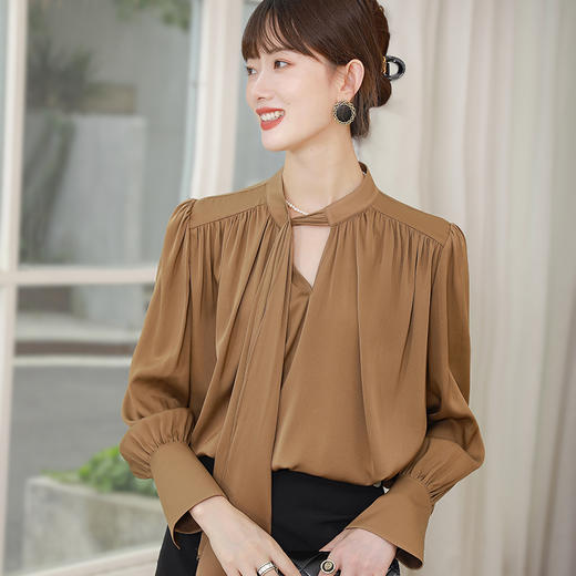 火桐hooton压褶飘带衬衫3627 商品图4