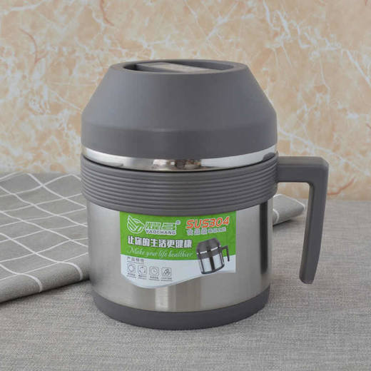 戴德生活馆304不锈钢保温饭盒男女学生食堂上班族带盖加厚圆形双层泡面杯碗 商品图0