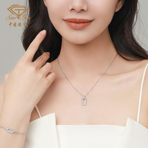 「框显魅力」PT950铂金几何项链套链 商品图7