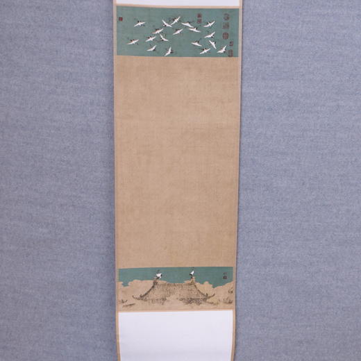 仿绢瑞鹤福运精美书画小挂轴 高雅仿古色（挂轴全长66cm宽14cm内画长24cm）半生熟纸创作用 4卷/包，2包起有优惠 | 一艺之间直播间爆款文房产品 商品图2