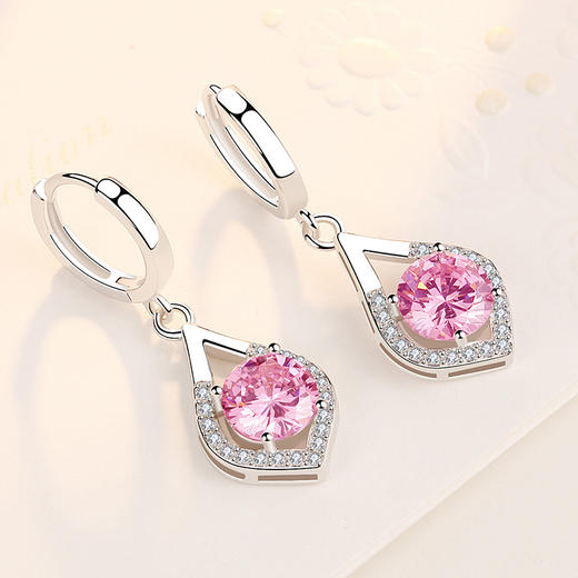 新款纯银耳环气质简约大气耳钉潮水滴耳环S925银耳坠 商品图1