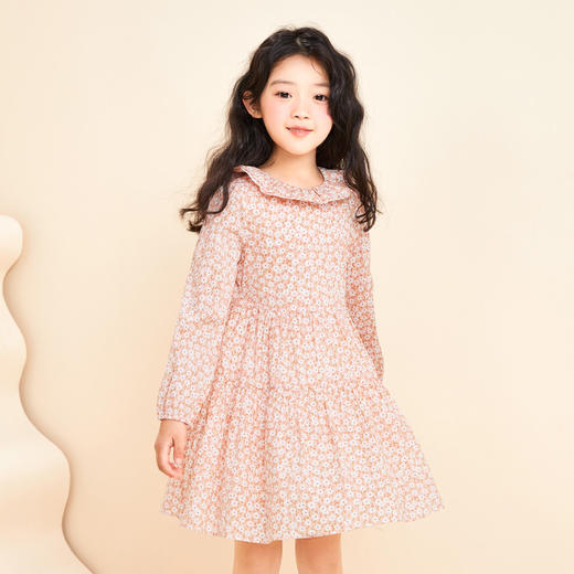 mettekids女童连衣裙2022秋季新款碎花公主裙儿童春秋装长袖裙子 商品图3