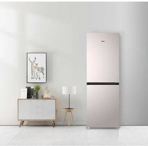 海尔冰箱201升两门冰箱 纤薄易嵌 风冷无霜 黑金净化 变温简室 BCD-201WGHC290Y1苏黎金 商品图3