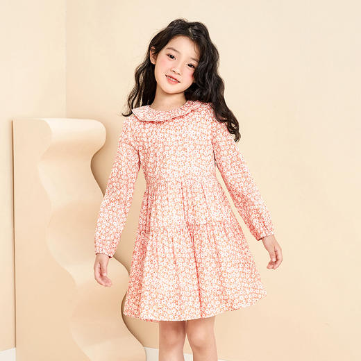 mettekids女童连衣裙2022秋季新款碎花公主裙儿童春秋装长袖裙子 商品图5