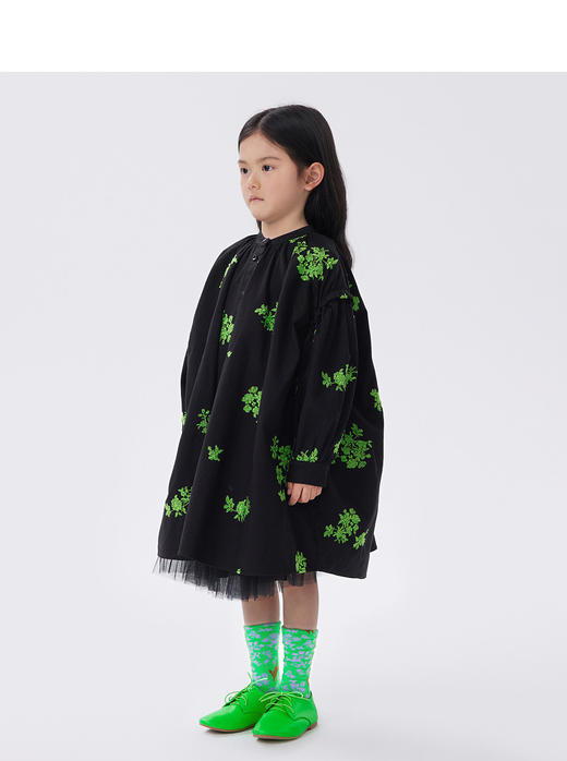 江南布衣童  22年秋款全棉仿刺绣A型长袖连衣裙  1M8G10650 商品图5