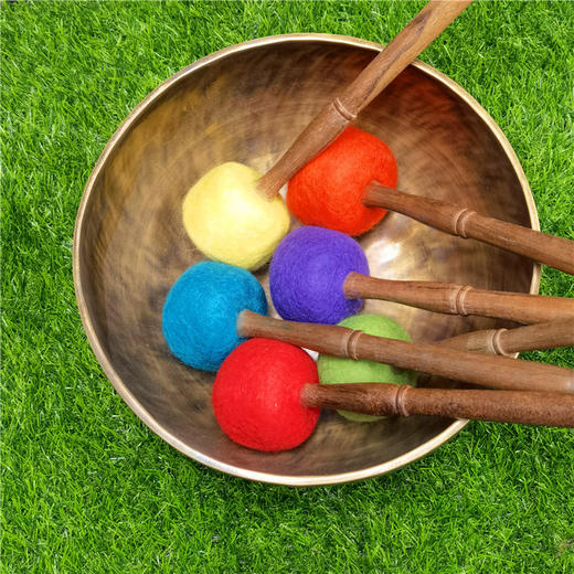西藏佛音碗敲棒羊毛毡音钵锤西藏颂钵钵槌专业音疗满月钵棒配件 商品图4