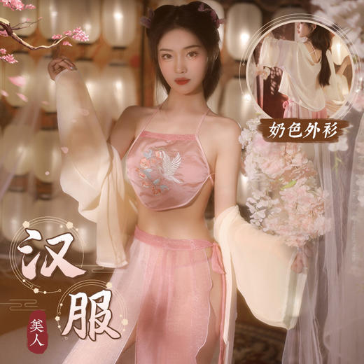 【柳腰尽显 仙鹤戏花】霏慕 语嫣古风 刺绣肚兜汉服套装 情趣内衣 商品图3