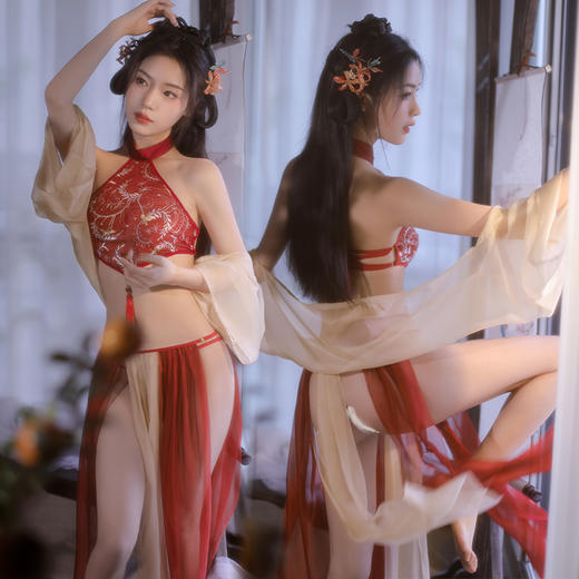 【红纱盼君】霏慕 小倩古风 绣花肚兜纱裙套装 情趣内衣 商品图14