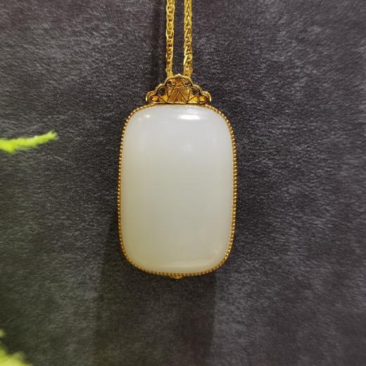 【御珠宫坊】金镶羊脂白玉牌 商品图7