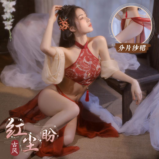 【红纱盼君】霏慕 小倩古风 绣花肚兜纱裙套装 情趣内衣 商品图1
