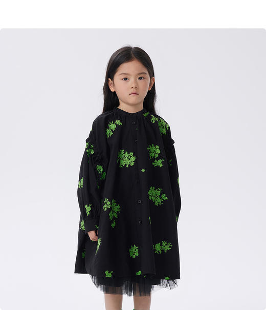 江南布衣童  22年秋款全棉仿刺绣A型长袖连衣裙  1M8G10650 商品图4