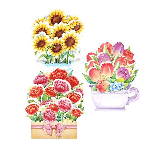 【赠信封】 Harpaper立体手工DIY花卉贺卡3件套 更有心意 送给教师诚挚的节日祝福 教师节礼物 商品图4