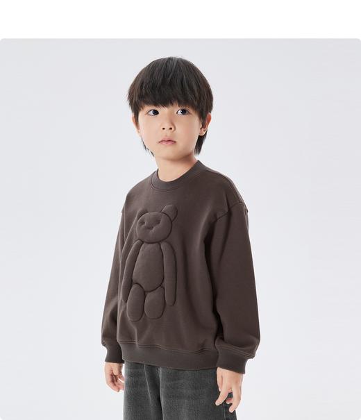 江南布衣童  22年秋款  结实耐磨立体装饰无帽套头卫衣   1M8410400 商品图4