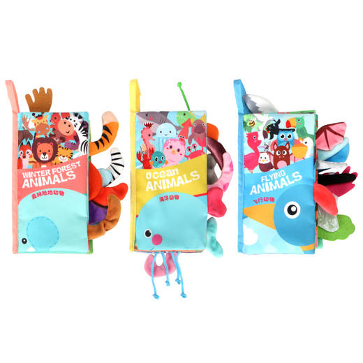 【既是手偶 也是布书】婴幼儿0-3岁动物尾巴布书宝宝撕不烂布书儿童响纸立体布书早教书玩具 商品图4
