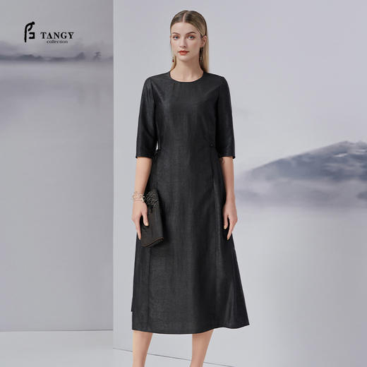 TANGY Collection/天意精品2022年秋季新品女士茛绸连衣裙 商品图0