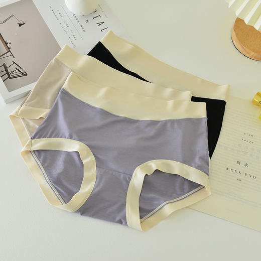 【莫代尔中高腰无痕内裤6条（颜色随机）】高弹透气舒适不勒肉，细腻亲肤 内裤8369 商品图1