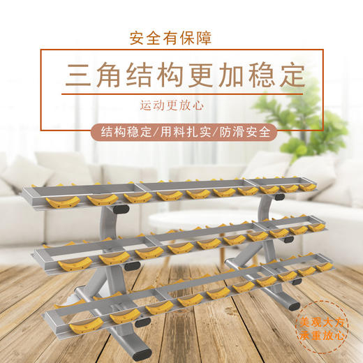 【塑形器械】哑铃架三层六角固定哑铃套装放置架家用商用私教工作室健身器材 商品图2