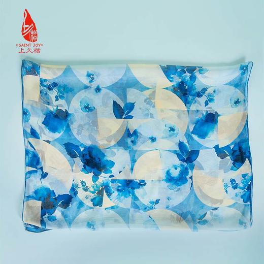 SAINTJOY/上久楷夏季真丝长巾 桑蚕丝 青花春韵CJS22007 商品图6