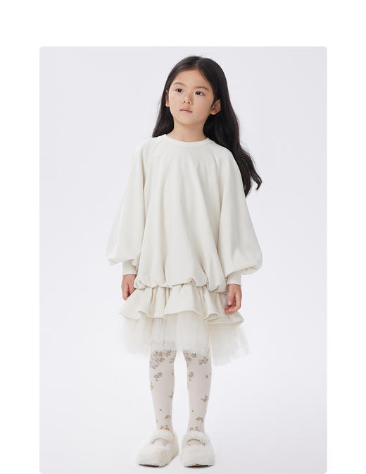 江南布衣童  22年秋款  全棉时尚卫衣式长袖连衣裙  1M8G10640 商品图6