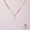 925纯银小鱼女款项链，搭配45cm圆圈链，时尚吊坠，手工打造，镀白金项坠，礼盒装 商品缩略图1