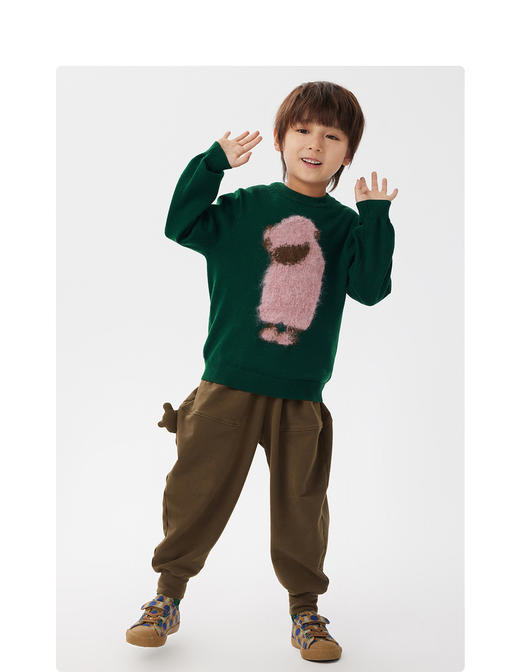 江南布衣童  22年秋款 巴素兰羊毛柔软百搭长袖套头毛衫   1M8310260 商品图7