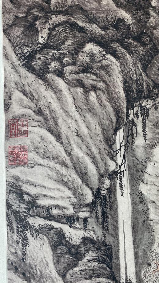 【定制书画】（明）沈周《庐山高图》纸本 立轴 馆藏书画精仿复制艺术品（付款后28天内发货） 商品图6