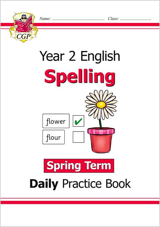 预售 英国原版 CGP 英语拼写日常练习书小学2年级3册套装 New KS1 Spelling Daily Practice 春夏秋学期 含答案 商品图3